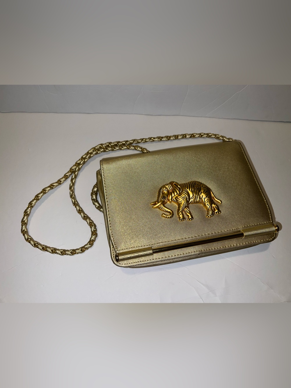 Vintage Elephant Golden Crossbody Bag